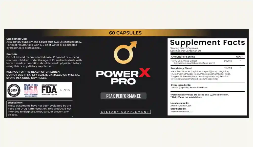PowerX Pro ingredients